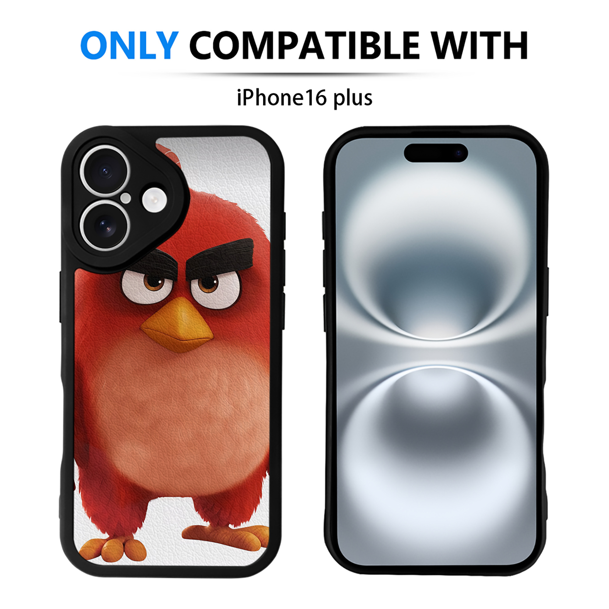 （画像用） Angry Birds アングリーバード 【iPhone 16シリーズ対応】シリコンスマホケース（レザー調） 材質：シリコン